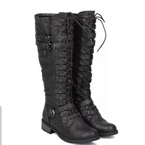 Womens Black Combat Boots